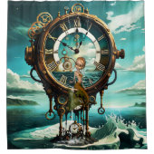 Fantastische steampunk zee klok douchegordijn (Voorkant)
