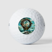 Fantastische steampunk zee klok golfballen (Voorkant)