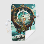 Fantastische steampunk zee klok golfhanddoek (Insitu)