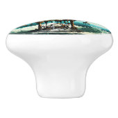 Fantastische steampunk zee klok keramische knop (Zijkant)