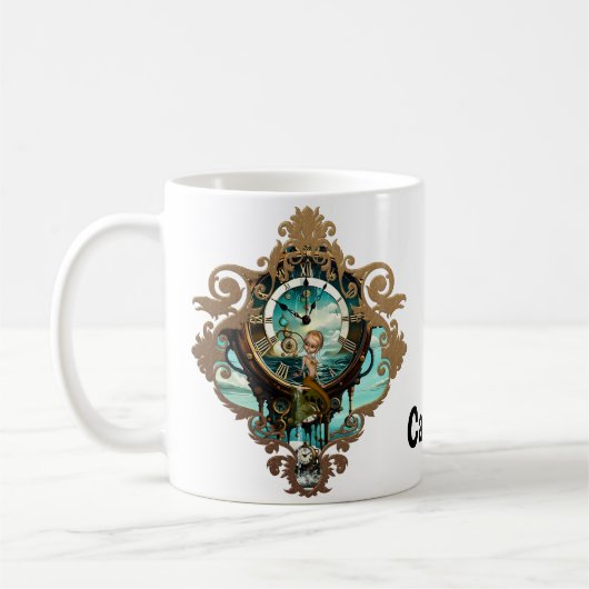 Fantastische steampunk zee klok koffiemok (Links)