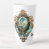 Fantastische steampunk zee klok latte mok (Voorkant)