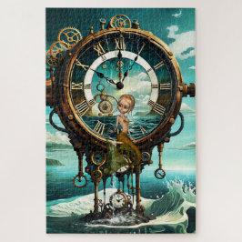 Fantastische steampunk zee klok legpuzzel