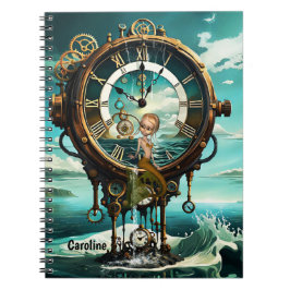 Fantastische steampunk zee klok notitieboek