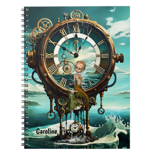 Fantastische steampunk zee klok notitieboek (Voorkant)