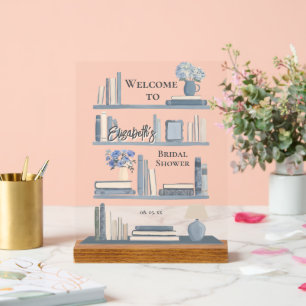 Fantastische Stofblauwe Bibliotheek Boekenplank We Acryl Bord