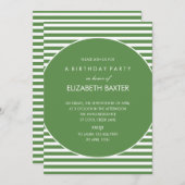 Fantastische Strepen Algemene Uitnodiging (Groen) (Voorkant / Achterkant)