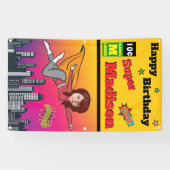 Fantastische Superheld Verjaardag Foto Perfect Mei Spandoek (Horizontaal)