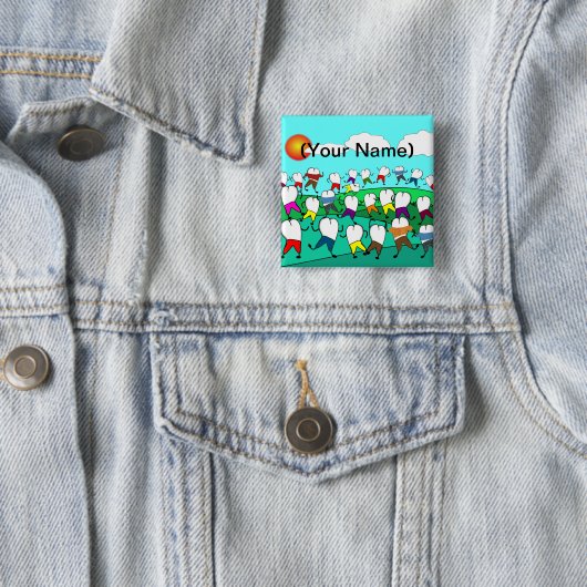 Fantastische tandheelkundige kunstgeschenken vierkante button 5,1 cm (In situ)