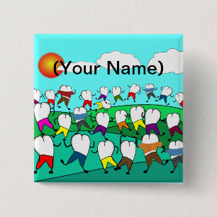 Fantastische tandheelkundige kunstgeschenken vierkante button 5,1 cm