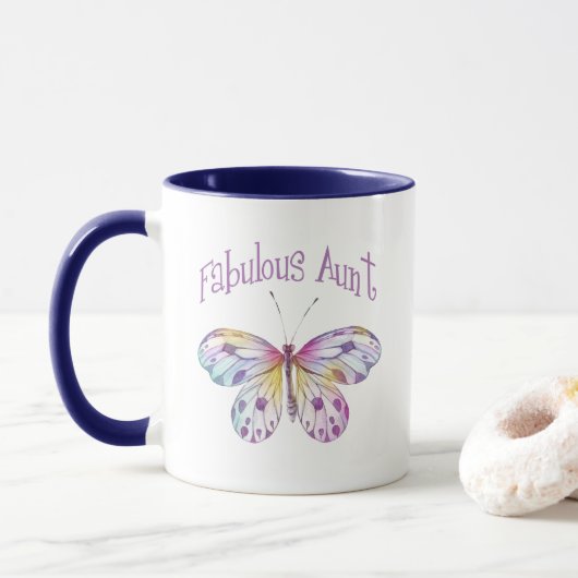 Fantastische tante Butterfly Gift Ideeën Mok (Met donut)