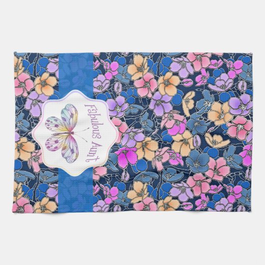 Fantastische tante vlinder cadeau theedoek (Horizontaal)