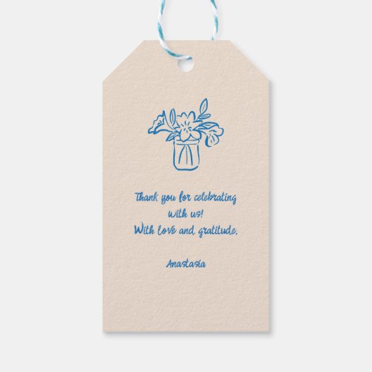 Fantastische Tekenhand Getekende Thee-Icon Dank U Cadeaulabel (Achterkant)