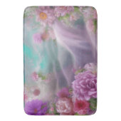 Fantastische tuin met bloemen en roze waterval badmat (Voorkant Verticaal)