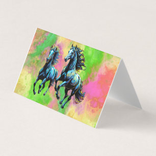 Fantastische twee galopperende paarden kaart