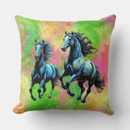 Fantastische twee galopperende paarden kussen