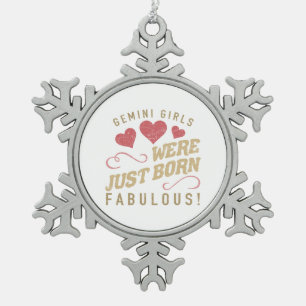 Fantastische Tweelingen voor vrouwen Tin Sneeuwvlok Ornament