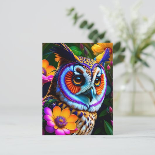 fantastische uil briefkaart (Staand voorkant)