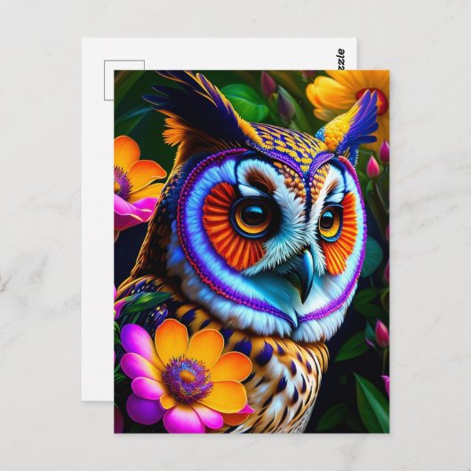fantastische uil briefkaart (Voorkant / Achterkant)