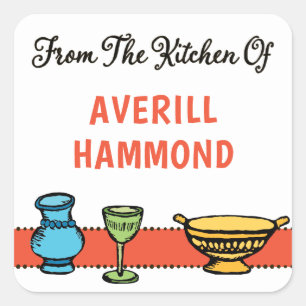 Fantastische "Uit de keuken van" sticker sjabloon