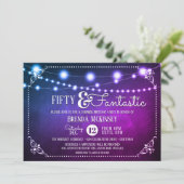 Fantastische uitnodiging van de 50ste verjaardag v (Staand voorkant)