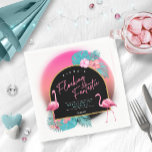 Fantastische V1 ID930 van Flamingo Bachelorette Servet<br><div class="desc">Een fantastisch bacheloretweekend vieren! Roze flamingos, tropische palmbladeren en floralen met een gradiëntachtergrond, van warm roze tot vettig turquoise, worden geaccentueerd door verfstreken en gebogen geometrische vormen in stevig zwart. Dit kleurrijke papieren servetenontwerp gebruikt een kleine "kleurrijke" taal als een unieke manier om je doelbachelorette te onthouden. Zoek ID930 om...</div>