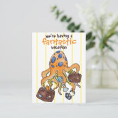 Fantastische vaccinatie Funny Cartoon Octopus Briefkaart (Staand voorkant)