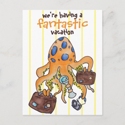 Fantastische vaccinatie Funny Cartoon Octopus Briefkaart (Voorkant)