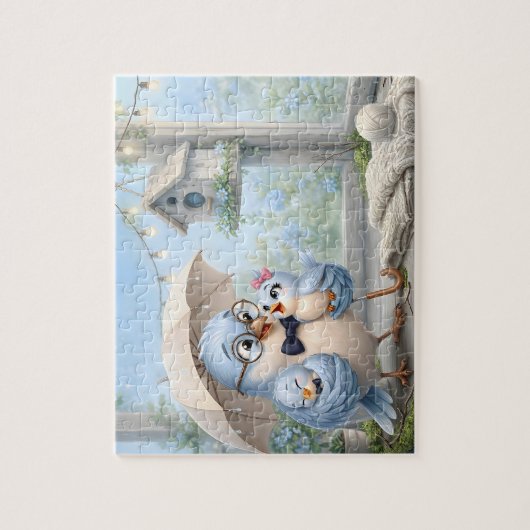 Fantastische Vader Vogel Kunstpuzzel Legpuzzel (Verticaal)