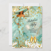 Fantastische Verjaardag Blauwgroen Wit Goud Vrouw  Kaart (Voorkant)