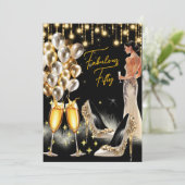 Fantastische Verjaardag Gouden Crème Champagne Jur Kaart (Staand voorkant)