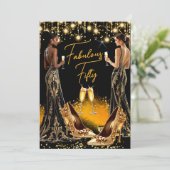 Fantastische Verjaardag Gouden Hakken Champagne Ju Kaart (Staand voorkant)