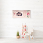 Fantastische verjaardag roos gouden foto roze spandoek (Insitu)