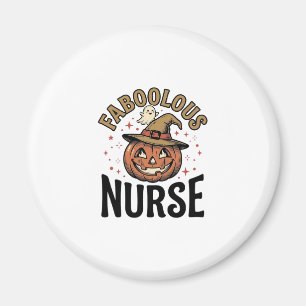 Fantastische Verpleegster Halloween Pompoen Vintag Magneet