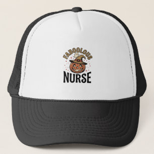 Fantastische Verpleegster Halloween Pompoen Vintag Trucker Pet