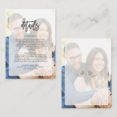 Fantastische vervaagde foto geometrische huwelijks informatiekaartje (Voorkant / Achterkant)