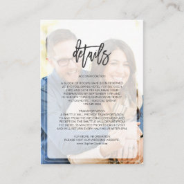 Fantastische vervaagde foto geometrische huwelijks informatiekaartje