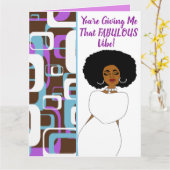 Fantastische vibe! Afro-Amerikaanse verjaardag! Kaart (Gele Bloem)