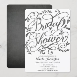 Fantastische Vintage Lettering Krijt Bruidsborrel Kaart