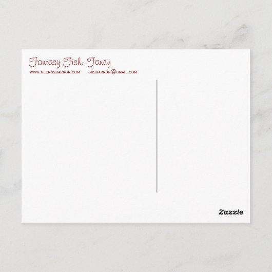 Fantastische vis: Fancy postkaarten (Achterkant)