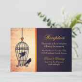 Fantastische vogelkooi met ontvangst met gouden li kaart (Staand voorkant)