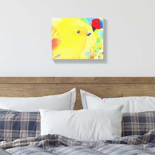 Fantastische vogels canvas afdruk (Insitu (Slaapkamer))