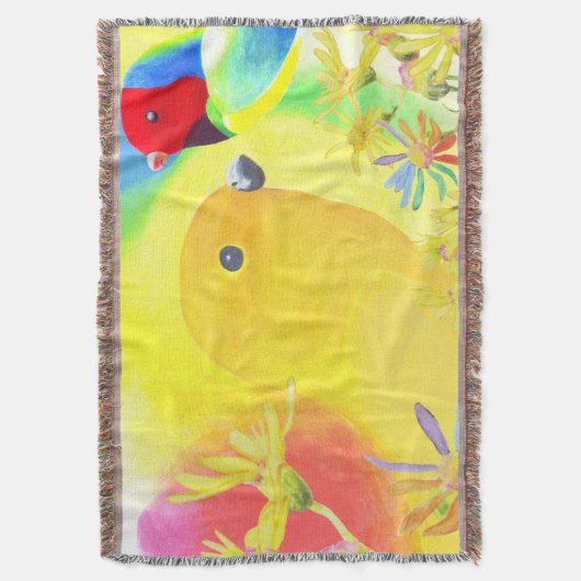 Fantastische vogels deken (Voorkant Verticaal)