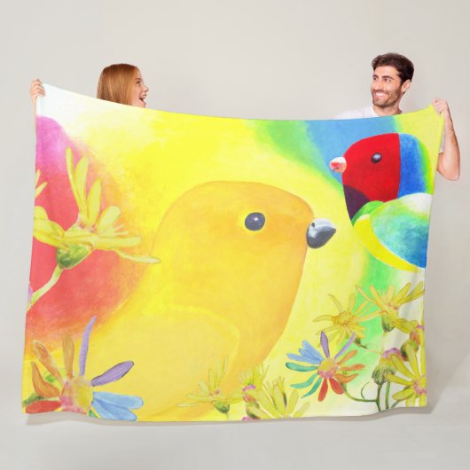 Fantastische vogels fleece deken (In situ)