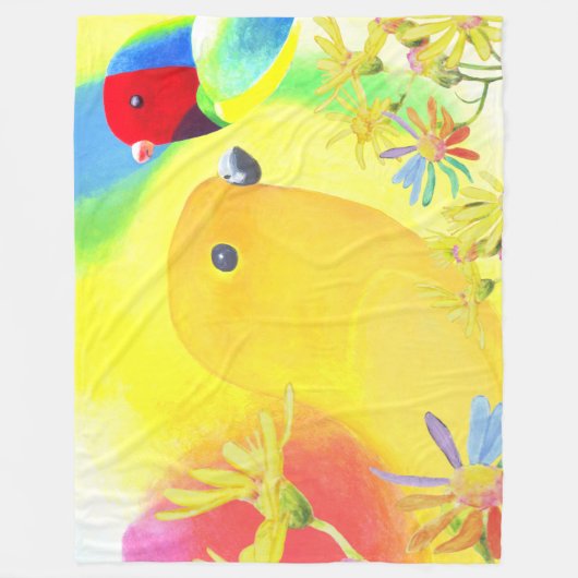 Fantastische vogels fleece deken (Voorkant)