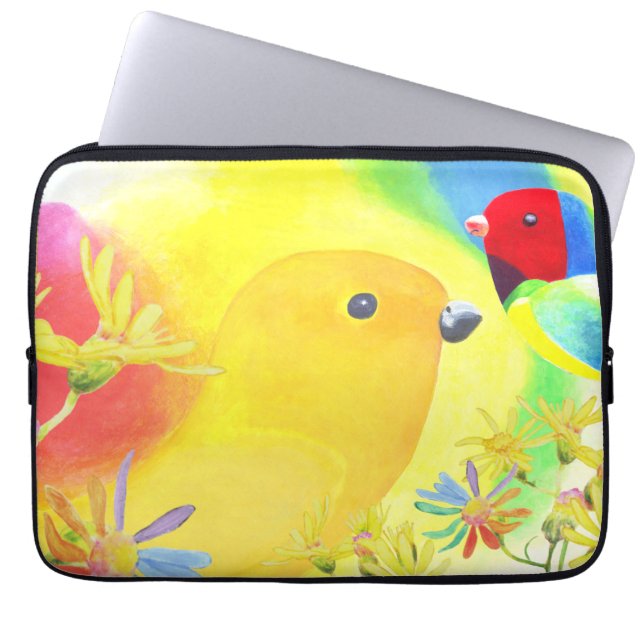 Fantastische vogels laptop sleeve (Voorkant)