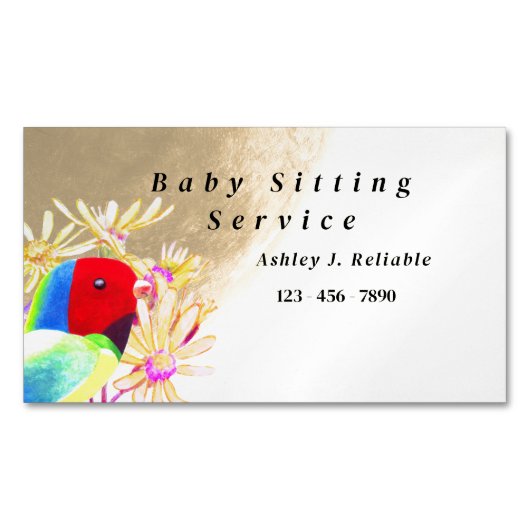 Fantastische vogels magnetisch visitekaartje (Voorkant)