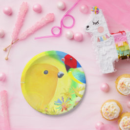 Fantastische vogels papieren bordje