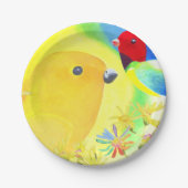 Fantastische vogels papieren bordje (Voorkant)