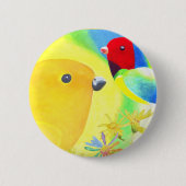 Fantastische vogels ronde button 5,7 cm (Voorkant)